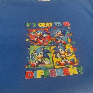 Blue Graphic T-Shirt with Sonic Design